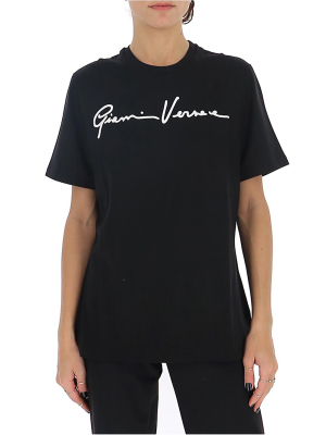 Versace Embroidered Gv Signature T-shirt