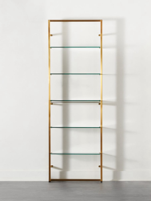 Tesso Brushed Brass 84" Bookcase