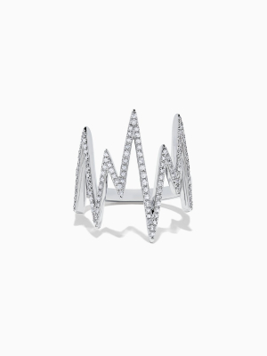 Effy Novelty 14k White Gold Diamond Zig Zag Ring, 0.38 Tcw