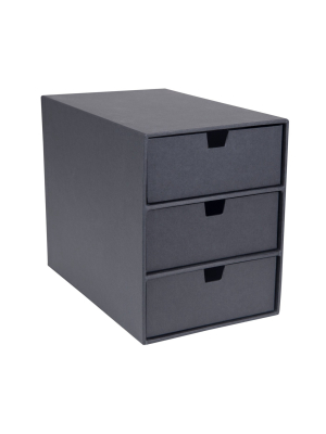 Ingrid 3-drawer Supply Chest Dark Gray - Bigso Box Of Sweden