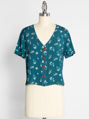 Buds And Pixie Dust Button-up Blouse