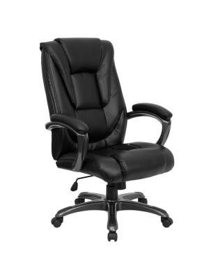 High Back Executive Swivel Office Chair Black Leather - Flash Furniture