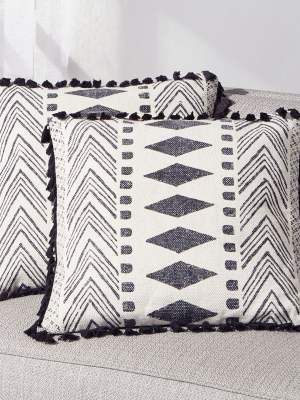 Amias Block Print Pillow 20", Set Of 2