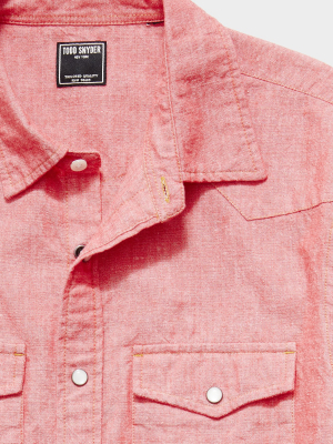 Japanese Chambray Western Shirt In Red