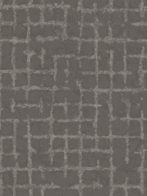 Shea Distressed Geometric Wallpaper In Charcoal From The Scott Living Collection By Brewster Home Fashions