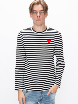 Striped Play T-shirt With Logo Heart