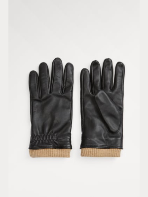 Contrasting Leather Gloves