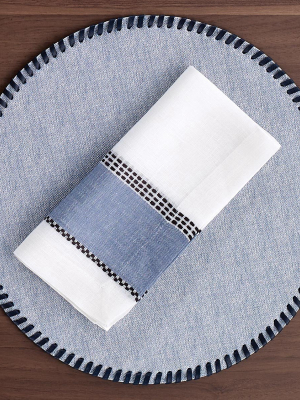 Bodrum Whipstitch Placemat - Bluebell - Set Of 4