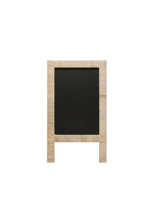 Wrapped Rattan & Wood Chalkboard Easel