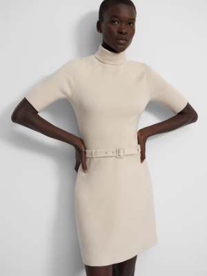 Knit Combo Dress In Utility Wool