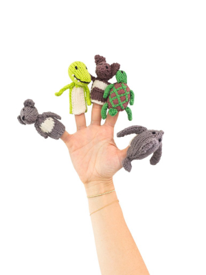 Knitted Finger Puppet Set - Outback Animals