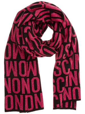 Moschino Allover Logo Glitter Scarf