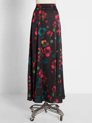 Technicolor Night Blooms Maxi Skirt