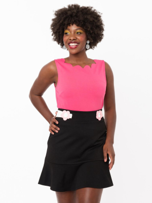 Smak Parlour Hot Pink Charmed Sleeveless Scallop Top