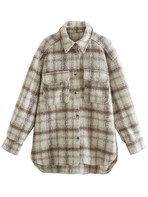 'cindy' Thick Plaid Shirt With Pockets  (2 Colors)