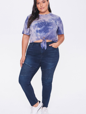 Plus Size Moto High-rise Jeans