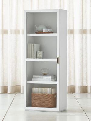 Aspect White Bookcase With Glass Door