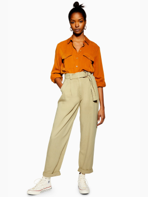 Belted Menswear Style Trousers