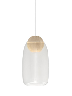 Open Box - Liuku Glass Pendant - Ball Natural - Clear Glass