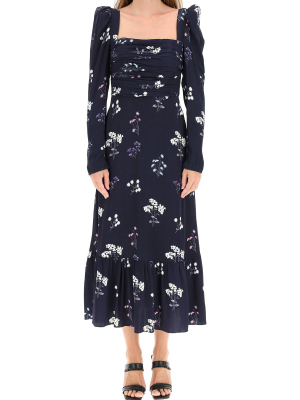 Self-portrait Puff-sleeve Midi Dress