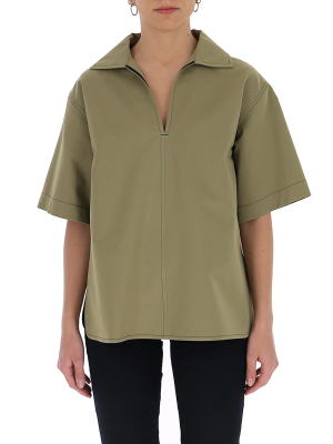 Jil Sander Contrast Stitching Oversized Shirt