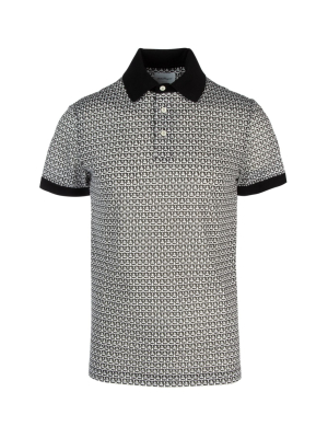 Salvatore Ferragamo Gancini Logo Print Polo Shirt