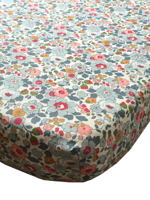 Fitted Sheet Made With Liberty Fabric Betsy Grey