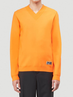 Valentino Vltn Tag V-neck Jumper