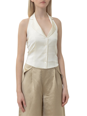 L'autre Chose Halterneck Buttoned Blouse