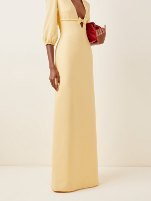 Bow-detailed Crepe Gown