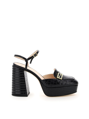 Fendi Slingback Block Heel Pumps