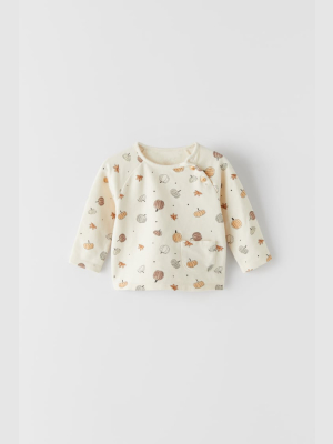 Pumpkin Print Plush Top