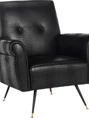 Milton Faux Leather Accent Chair Black