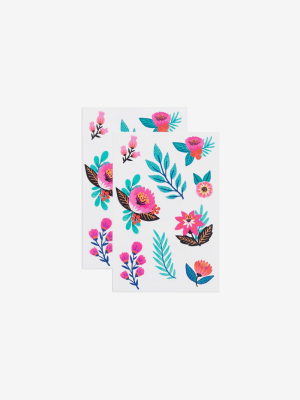 Temporary Tattoo Sheets - Flower Garden