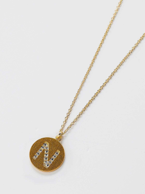 The "n" Initial Necklace In Gold