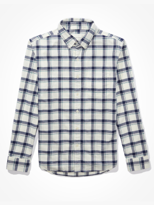 Ae Plaid Oxford Button Up Shirt