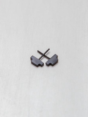 Blackened Silver Pyramid Studs