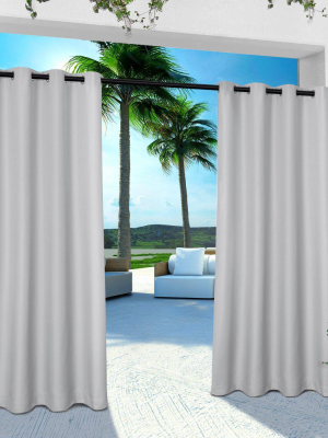 Set Of 2 96"x54" Solid Cabana Grommet Top Light Filtering Curtain Panel Light Gray - Exclusive Home