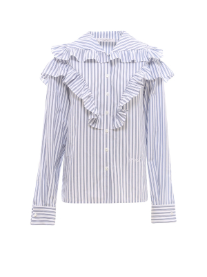 Philosophy Di Lorenzo Serafini Ruffled Striped Shirt