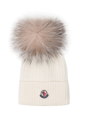 Moncler Enfant Logo Patch Beanie