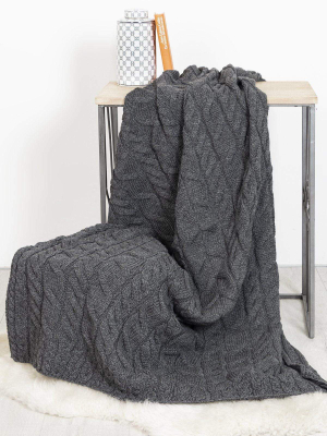 Super Soft Merino Throw In Charcoal