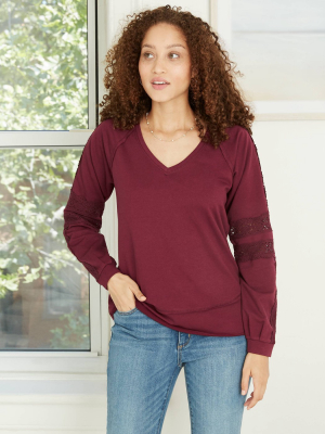 Women's Lace Detail Sweatshirt - Knox Rose™