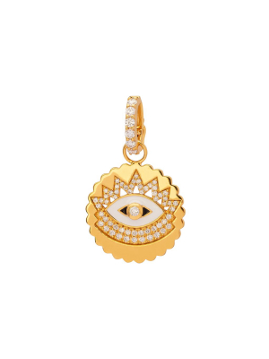 Scalloped Evil Eye Pendant - Small