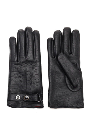 Alexander Mcqueen Logo Button Detailed Gloves