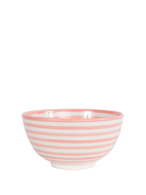 Ceramic Salad Bowl - Blush Stripe