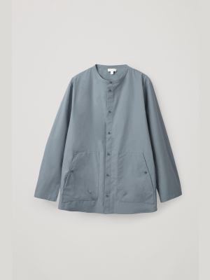 Cotton Oversized Grandad Collar Shirt