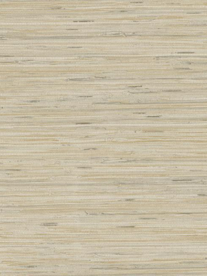 Lustrous Faux Grasscloth Wallpaper In Pale Tan By York Wallcoverings