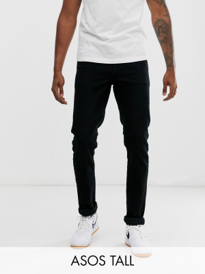Asos Design Tall Slim Jeans In Black
