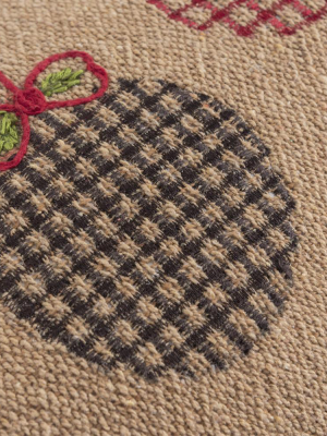 Jute Christmas Ornaments 14"x26" Dark Natural Cotton Pillow Cover