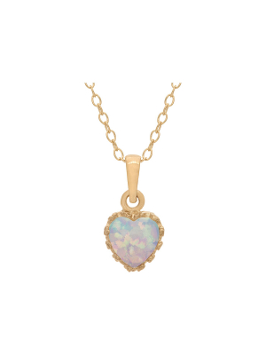 Tiara Gold Over Silver Heart-cut Birthstone Crown Pendant